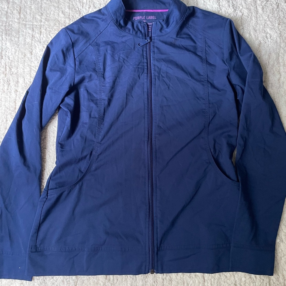 Purple Label Navy Zip-Front Jacket